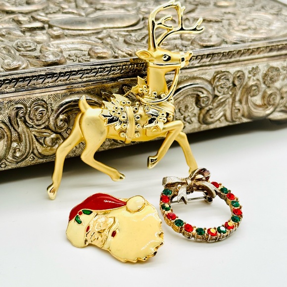 Vintage Christmas Brooch Jewelry lot - Picture 4 of 10